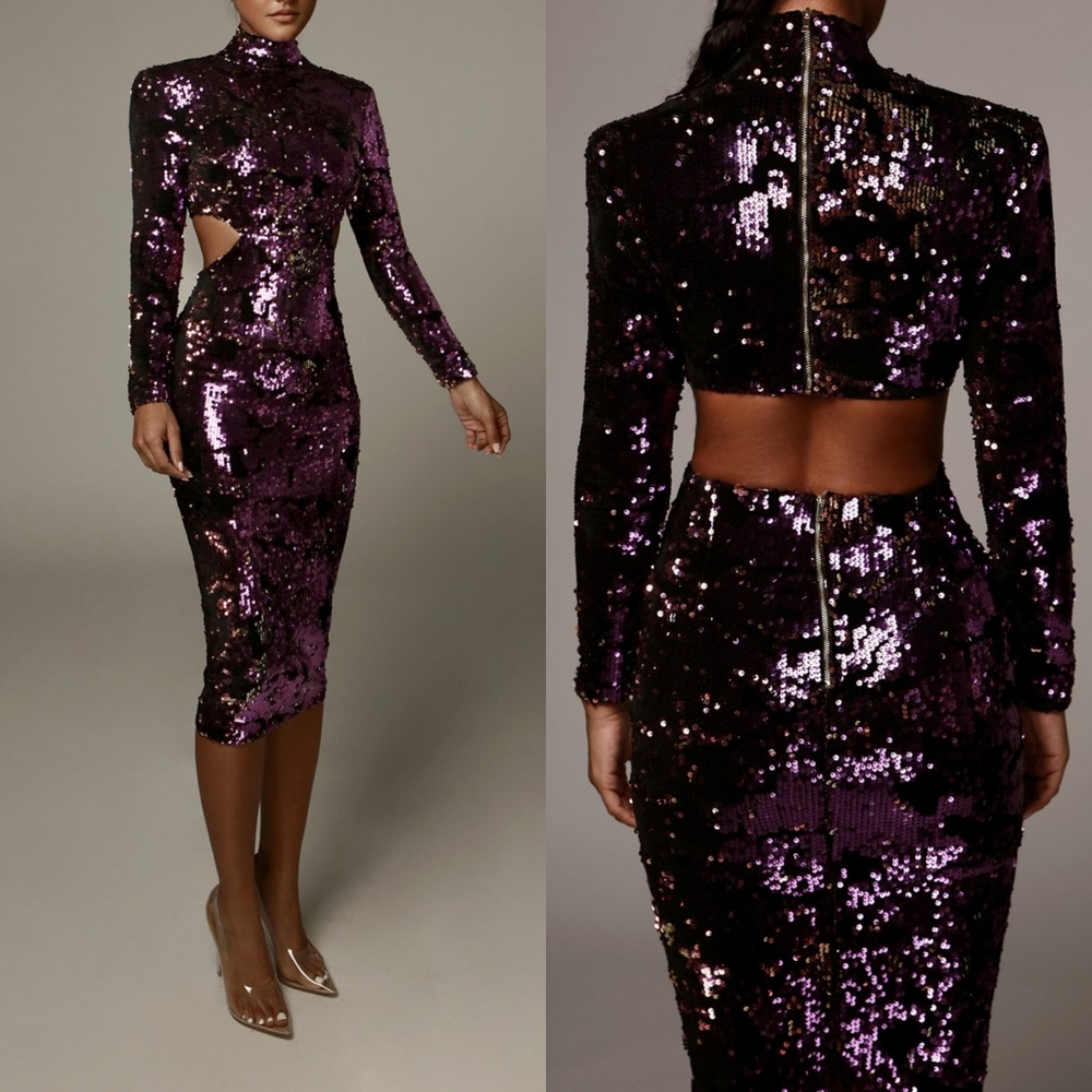 Jluxlabel Purple Utopia Sequin Dress